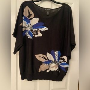 Beautiful INC black top with sequins sz 0x